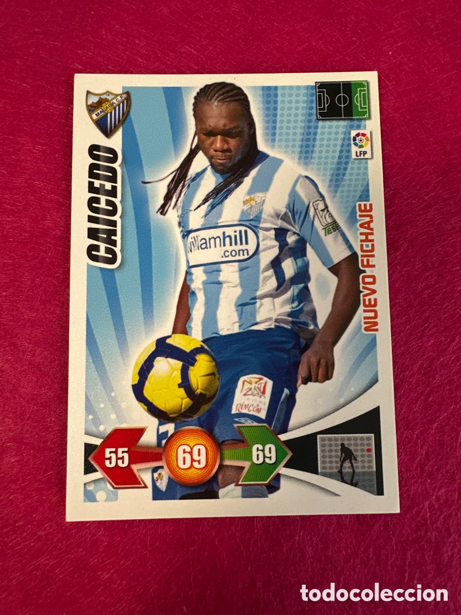 Football Stickers: CAICEDO (M&Aacute;LAGA) NUEVO FICHAJE ADRENALYN LIGA 2009-2010 09 10 PANINI TRADING CARD