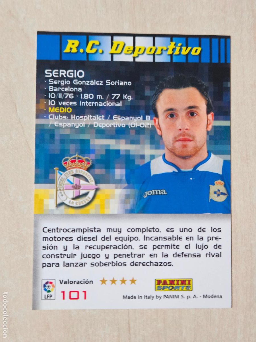 Cromos de F&uacute;tbol: CROMO N&ordm; 101 SERGIO - MEGACRACKS 2004 05 - DEPORTIVO DE LA CORU&Ntilde;A