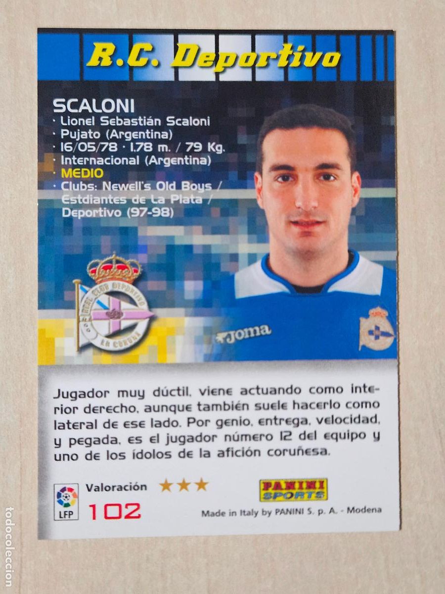 Cromos de F&uacute;tbol: CROMO N&ordm; 102 SCALONI - MEGACRACKS 2004 05 - DEPORTIVO DE LA CORU&Ntilde;A