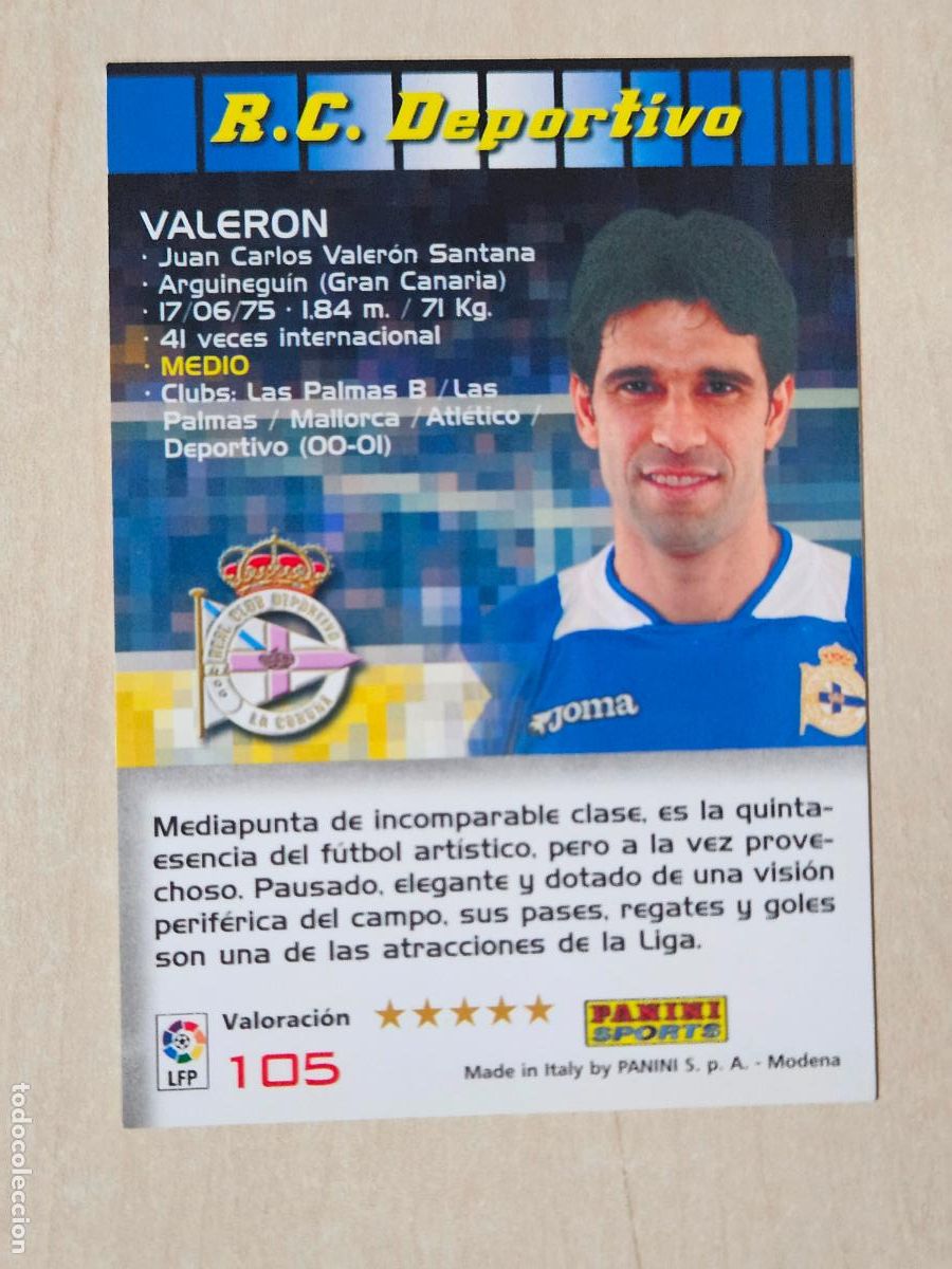 Cromos de F&uacute;tbol: CROMO N&ordm; 105 VALERON - MEGACRACKS 2004 05 - DEPORTIVO DE LA CORU&Ntilde;A