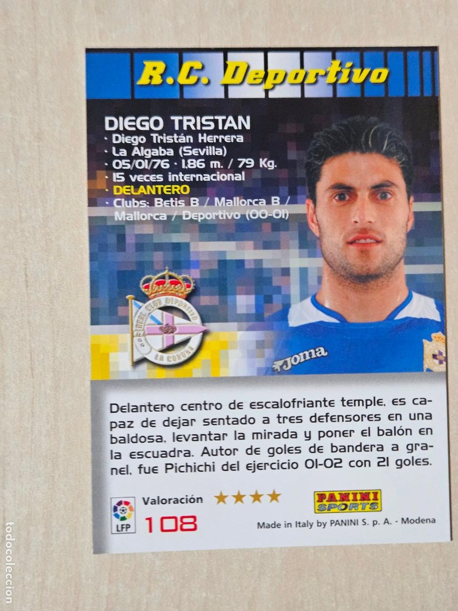 Cromos de Futebol: CROMO N&ordm; 108 DIEGO TRISTAN - MEGACRACKS 2004 05 - DEPORTIVO DE LA CORU&Ntilde;A