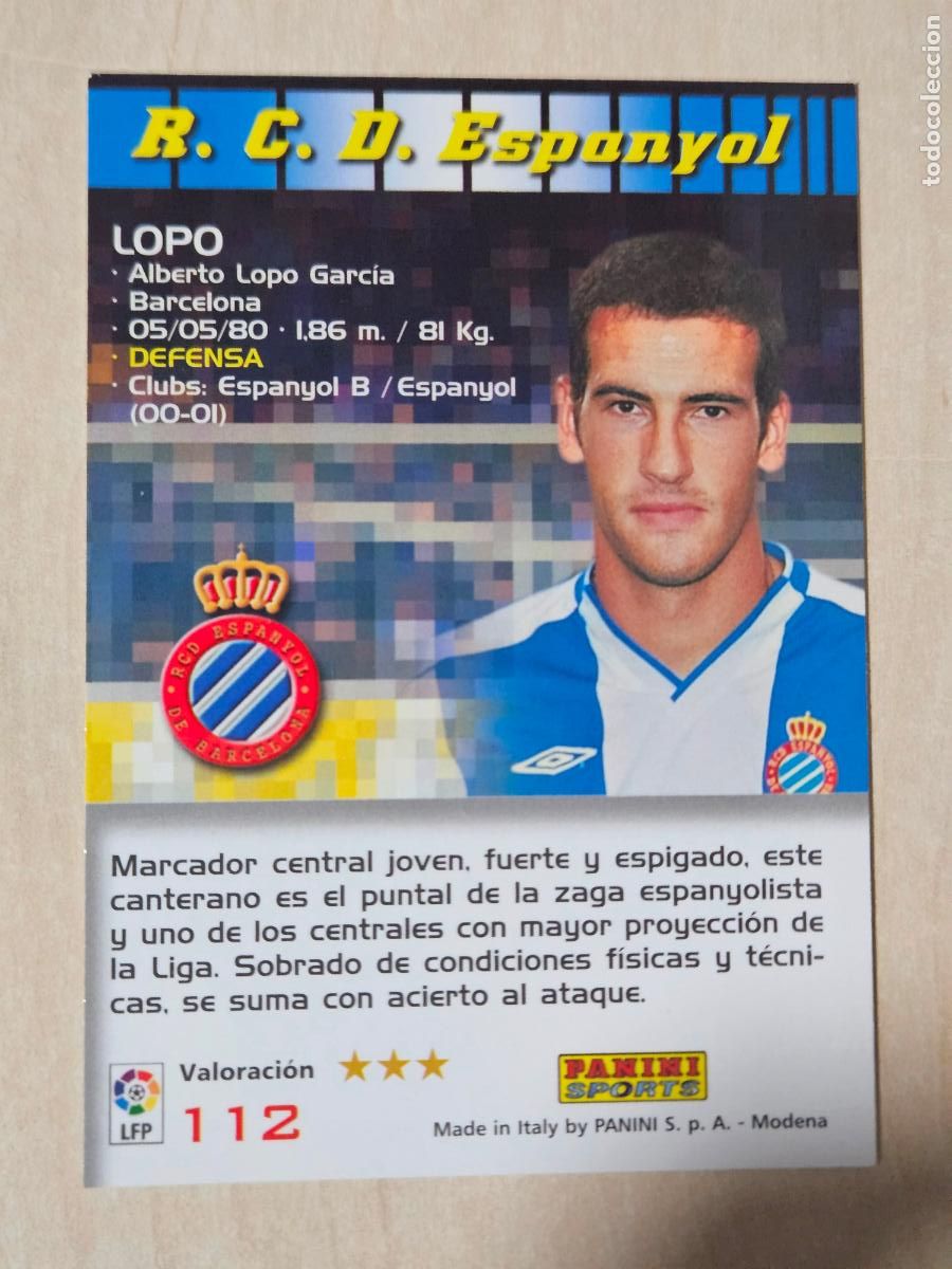Cromos de F&uacute;tbol: CROMO N&ordm; 112 LOPO - MEGACRACKS 2004 05 - ESPANYOL