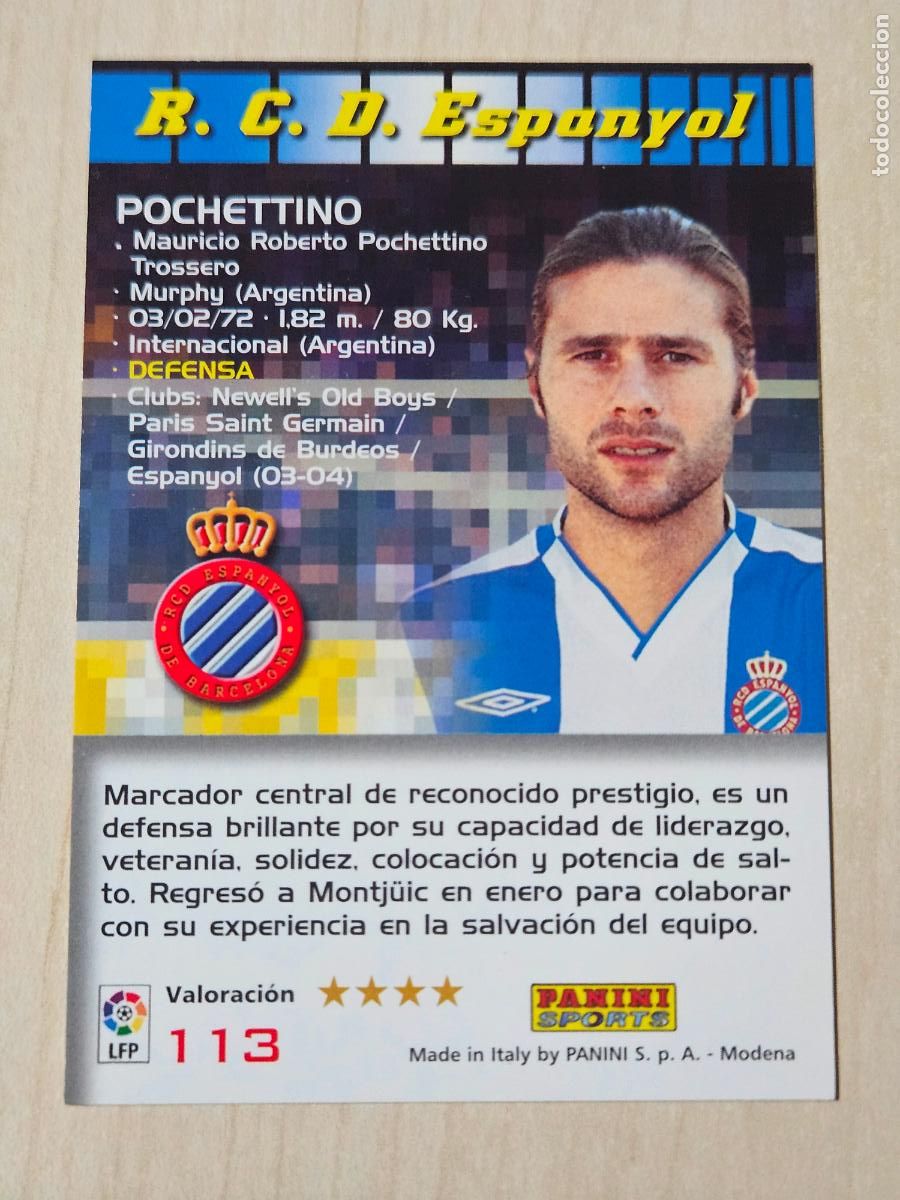 Cromos de F&uacute;tbol: CROMO N&ordm; 113 POCHETTINO - MEGACRACKS 2004 05 - ESPANYOL