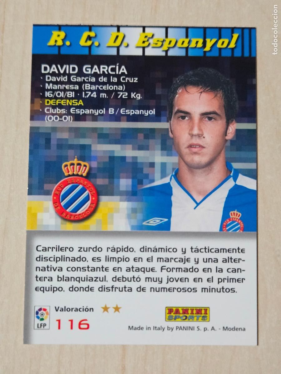 Cromos de F&uacute;tbol: CROMO N&ordm; 116 DAVID GARCIA - MEGACRACKS 2004 05 - ESPANYOL