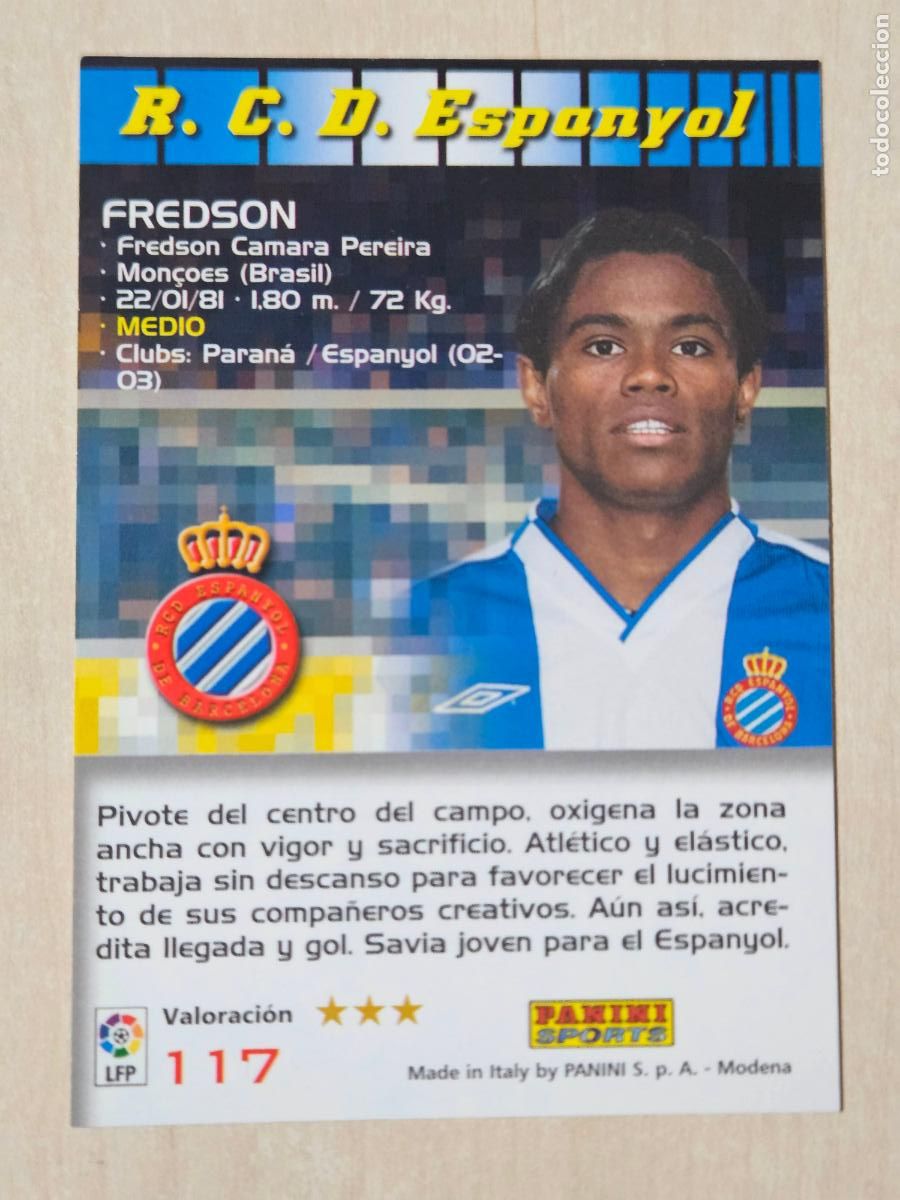 Cromos de F&uacute;tbol: CROMO N&ordm; 117 FREDSON - MEGACRACKS 2004 05 - ESPANYOL