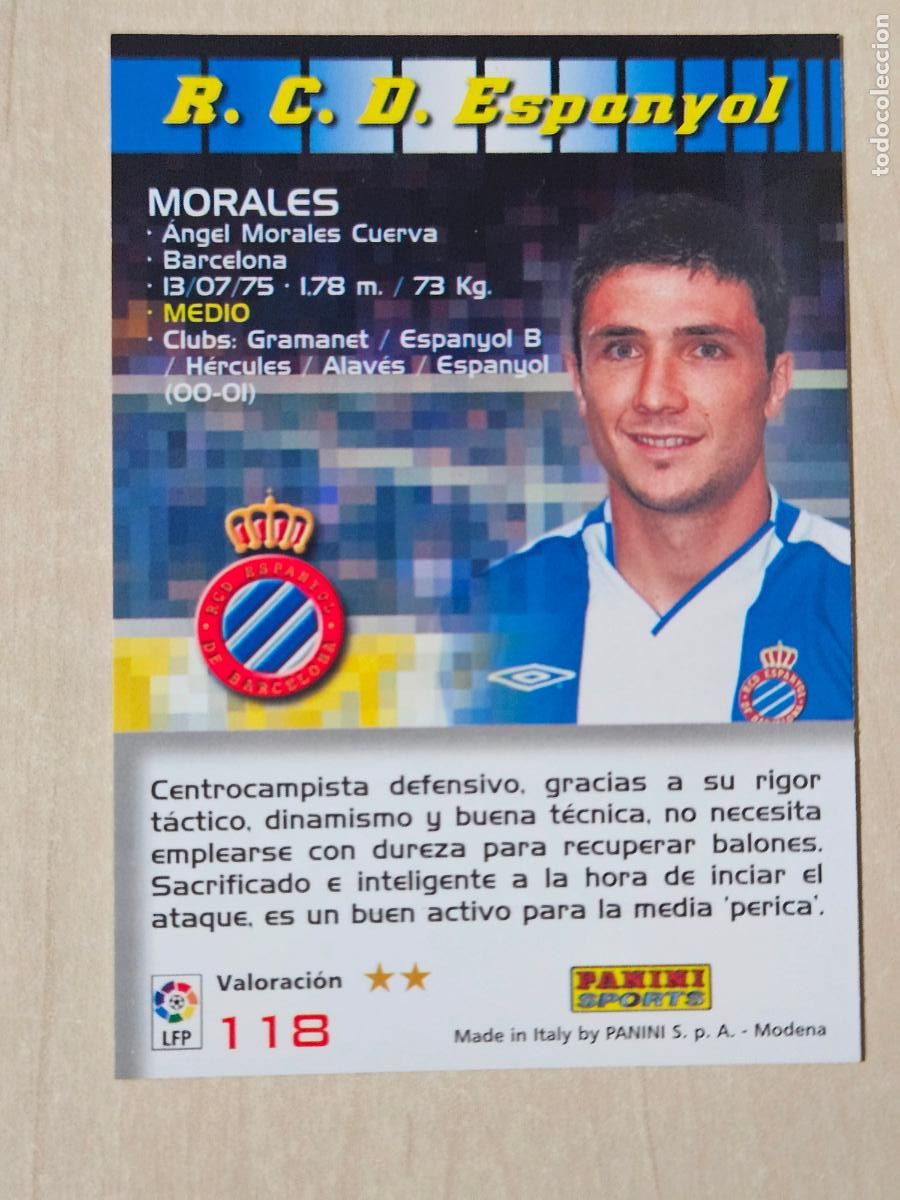 Football Stickers: CROMO N&ordm; 118 MORALES - MEGACRACKS 2004 05 - ESPANYOL