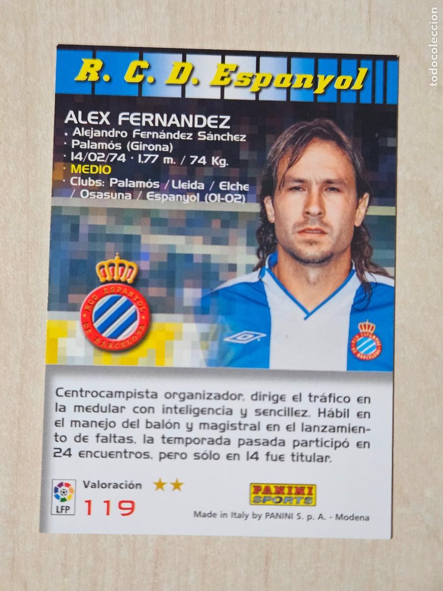 Football Stickers: CROMO N&ordm; 119 ALEX FERNANDEZ - MEGACRACKS 2004 05 - ESPANYOL