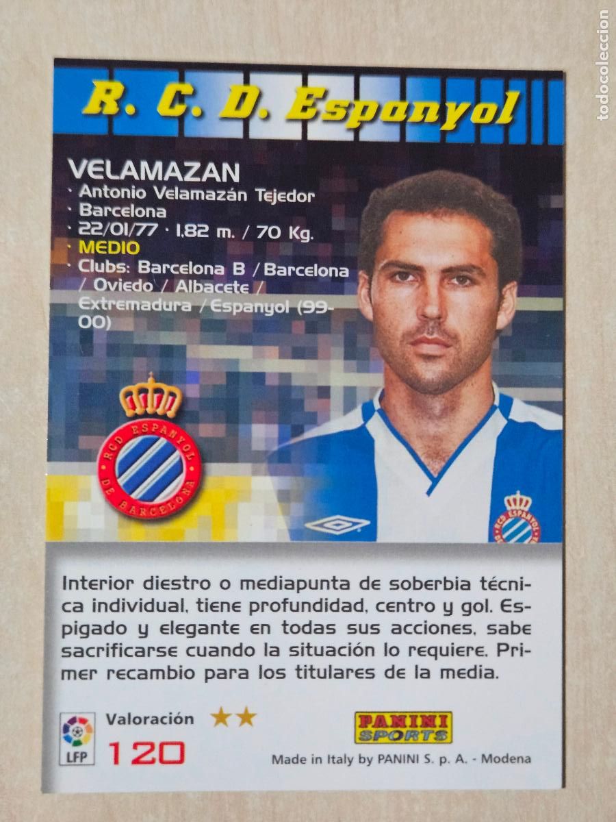 Football Stickers: CROMO N&ordm; 120 VELAMAZAN - MEGACRACKS 2004 05 - ESPANYOL