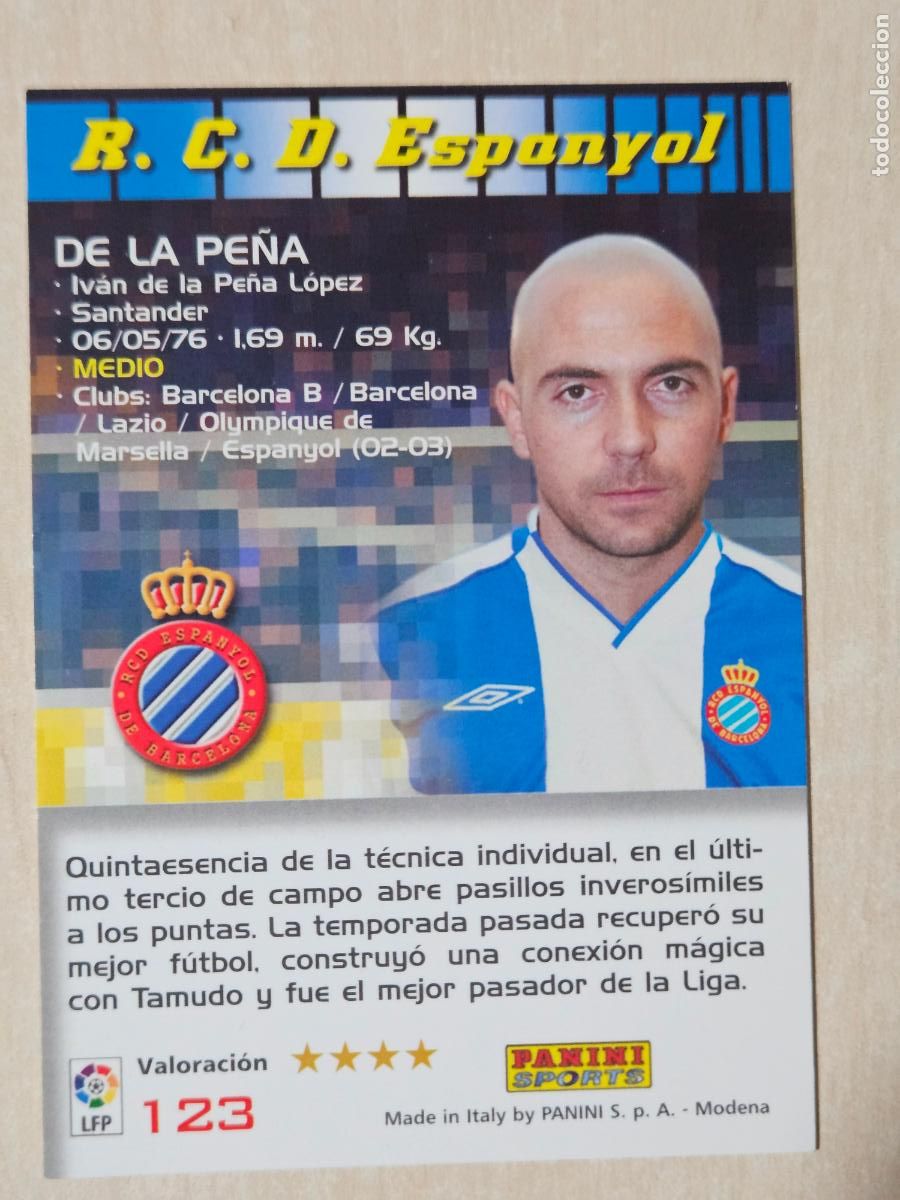 Football Stickers: CROMO N&ordm; 123 DE LA PE&Ntilde;A - MEGACRACKS 2004 05 - ESPANYOL