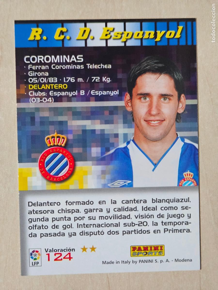 Cromos de F&uacute;tbol: CROMO N&ordm; 124 COROMINAS - MEGACRACKS 2004 05 - ESPANYOL