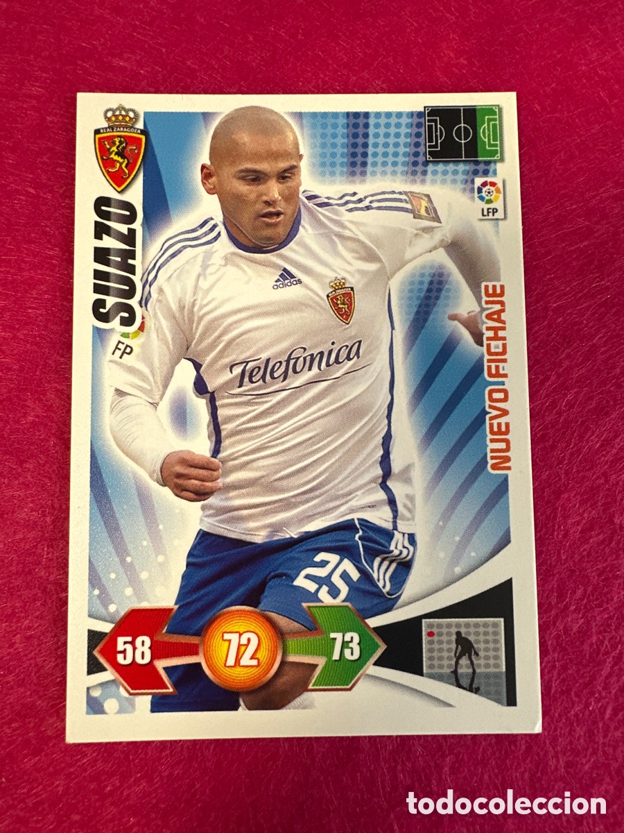 Cromos de F&uacute;tbol: SUAZO (R.ZARAGOZA) NUEVO FICHAJE ADRENALYN LIGA 2009-2010 09 10 PANINI TRADING CARD
