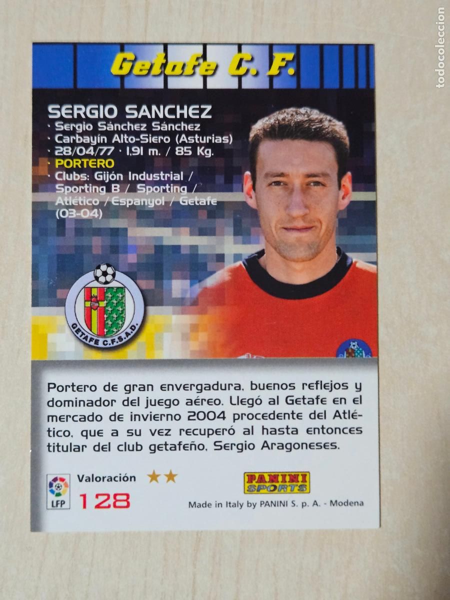 Cromos de F&uacute;tbol: CROMO N&ordm; 128 SERGIO SANCHEZ - MEGACRACKS 2004 05 - GETAFE