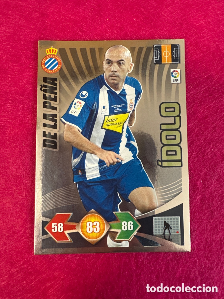 Football Stickers: DE LA PE&Ntilde;A (ESPANYOL) &Iacute;DOLO ADRENALYN LIGA 2009-2010 09 10 PANINI TRADING CARD