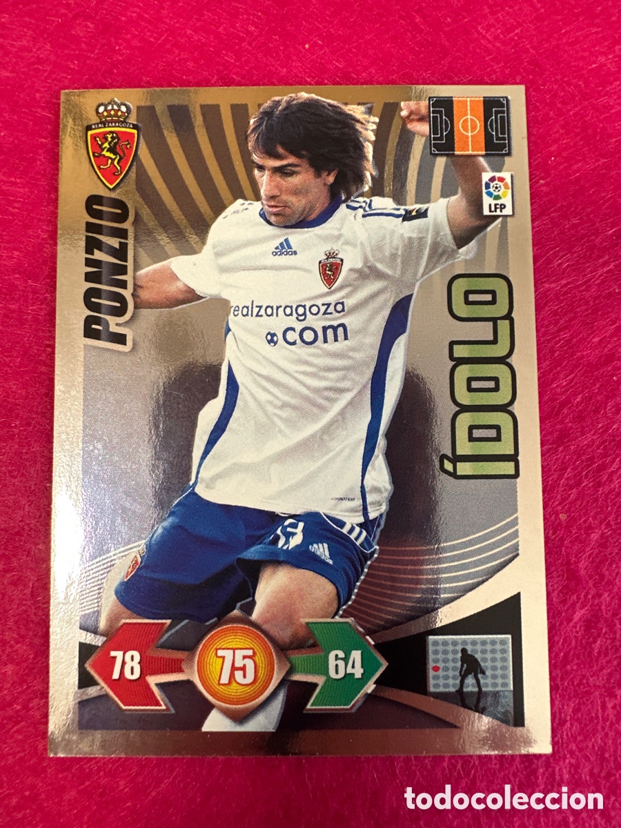 Fu&szlig;ball-Sticker: PONZIO (R.ZARAGOZA) &Iacute;DOLO-MEDIO- ADRENALYN LIGA 2009-2010 09 10 PANINI TRADING CARD