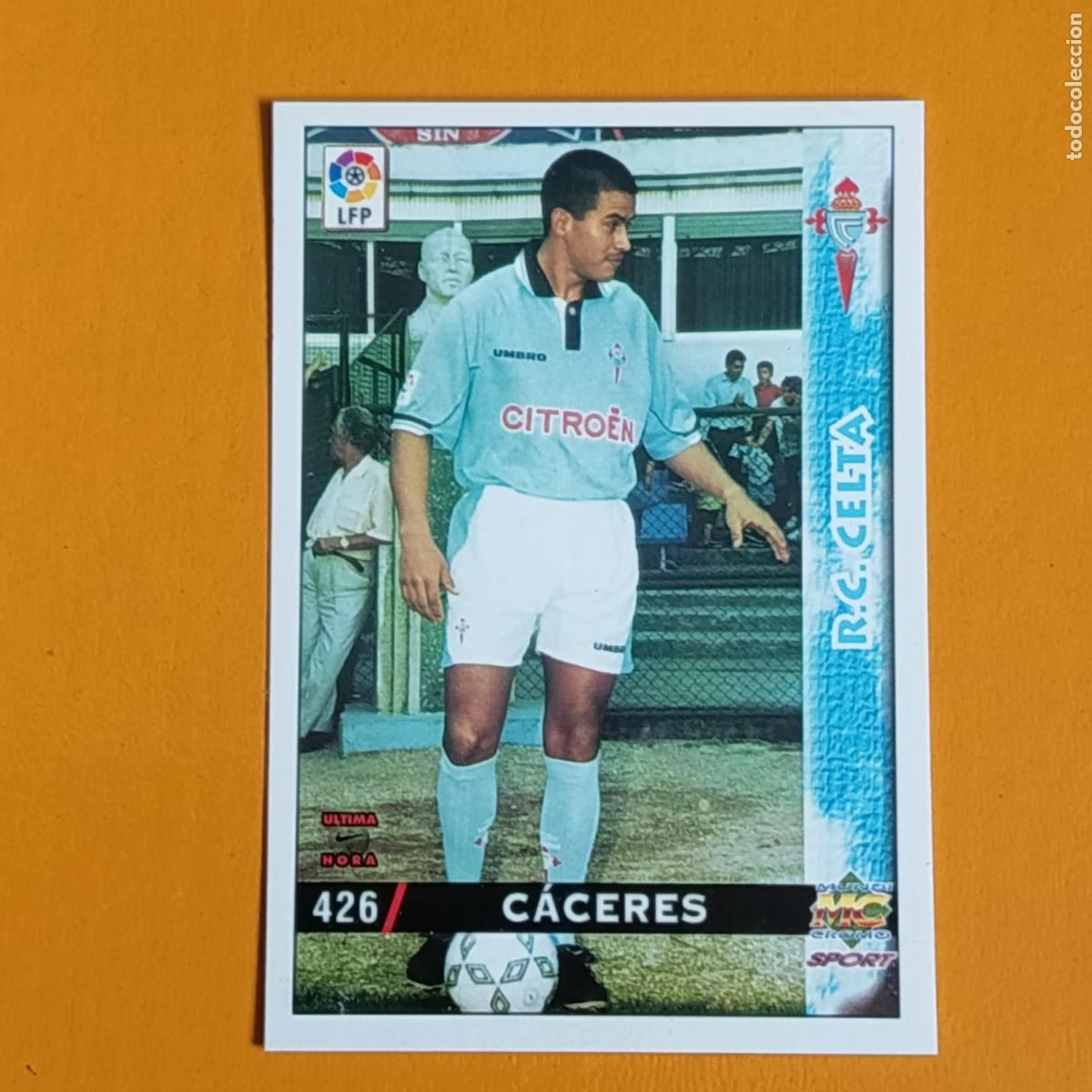 Cromos de F&uacute;tbol: 426 C&Aacute;CERES. ULTIMA HORA. RC CELTA DE VIGO. LAS FICHAS DE LA LIGA 98-99. MUNDICROMO