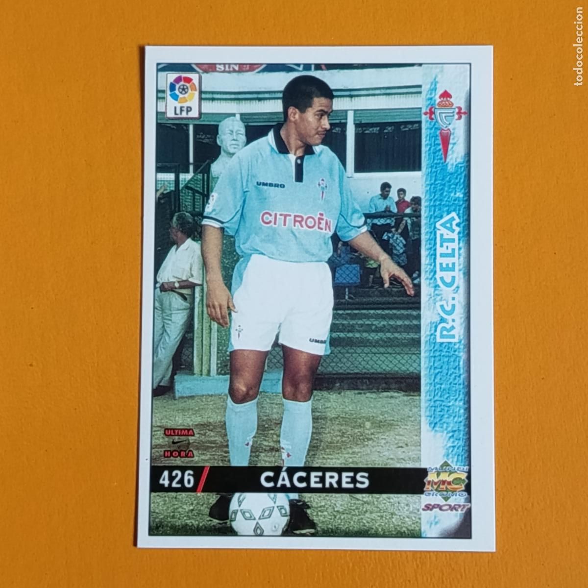 Cromos de F&uacute;tbol: 426 C&Aacute;CERES. ULTIMA HORA. RC CELTA DE VIGO. LAS FICHAS DE LA LIGA 98-99. MUNDICROMO