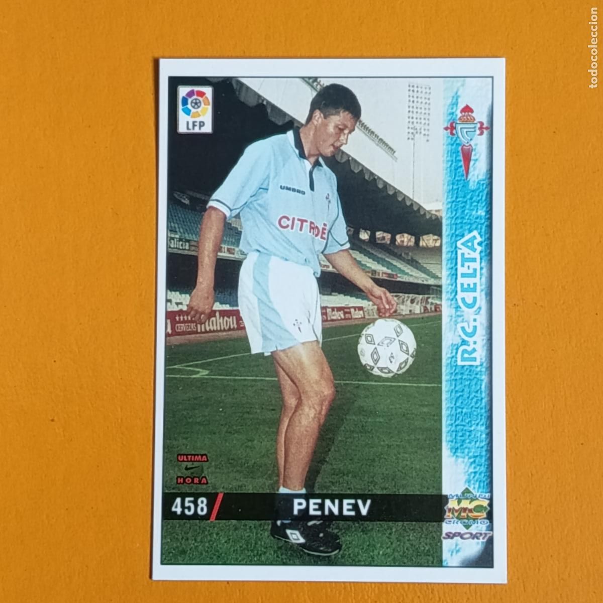 Cromos de F&uacute;tbol: 458 PENEV. ULTIMA HORA. RC CELTA DE VIGO. LAS FICHAS DE LA LIGA 98-99. MUNDICROMO