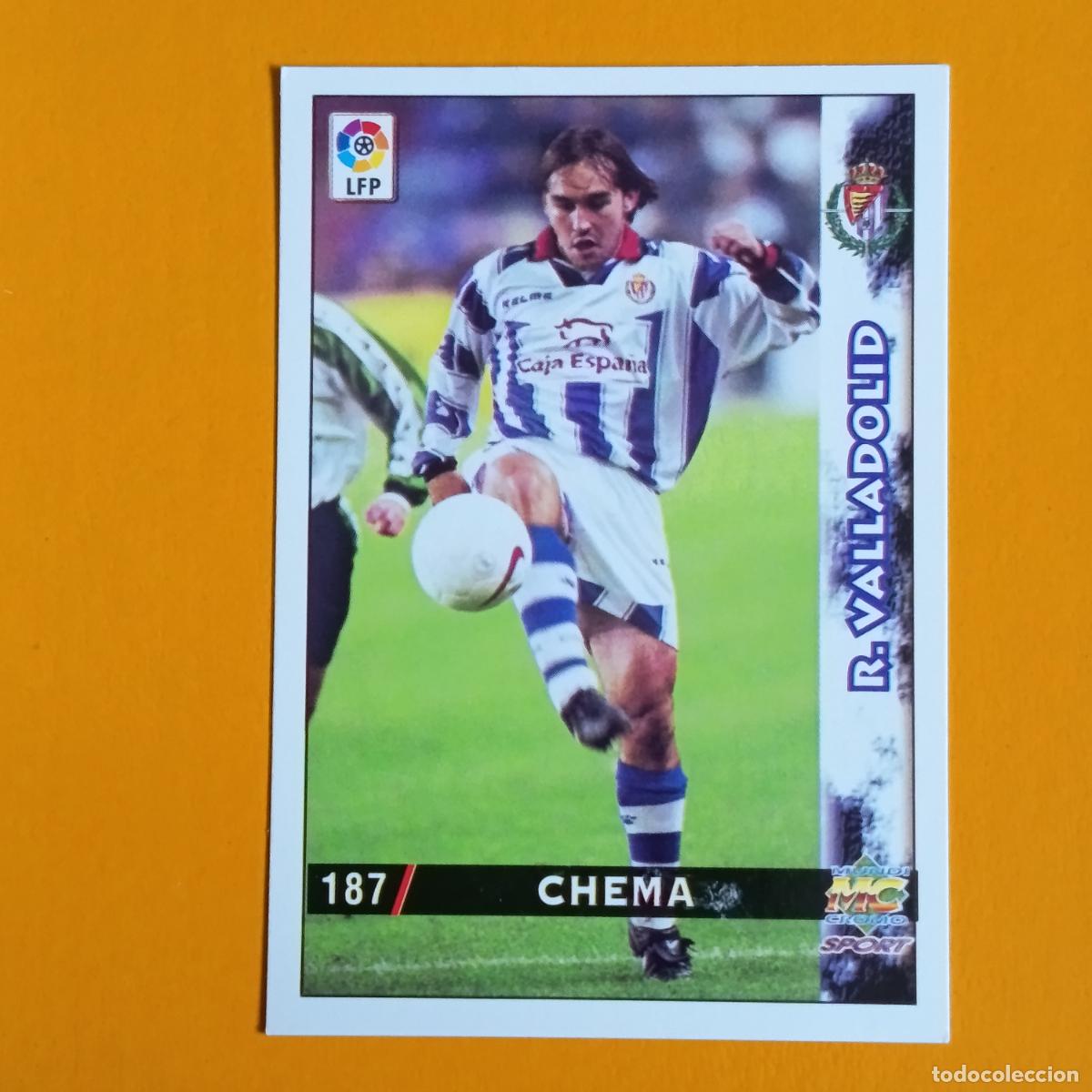 Figurine di Calcio: 187 CHEMA. REAL VALLADOLID. LAS FICHAS DE LA LIGA 98-99. MUNDICROMO