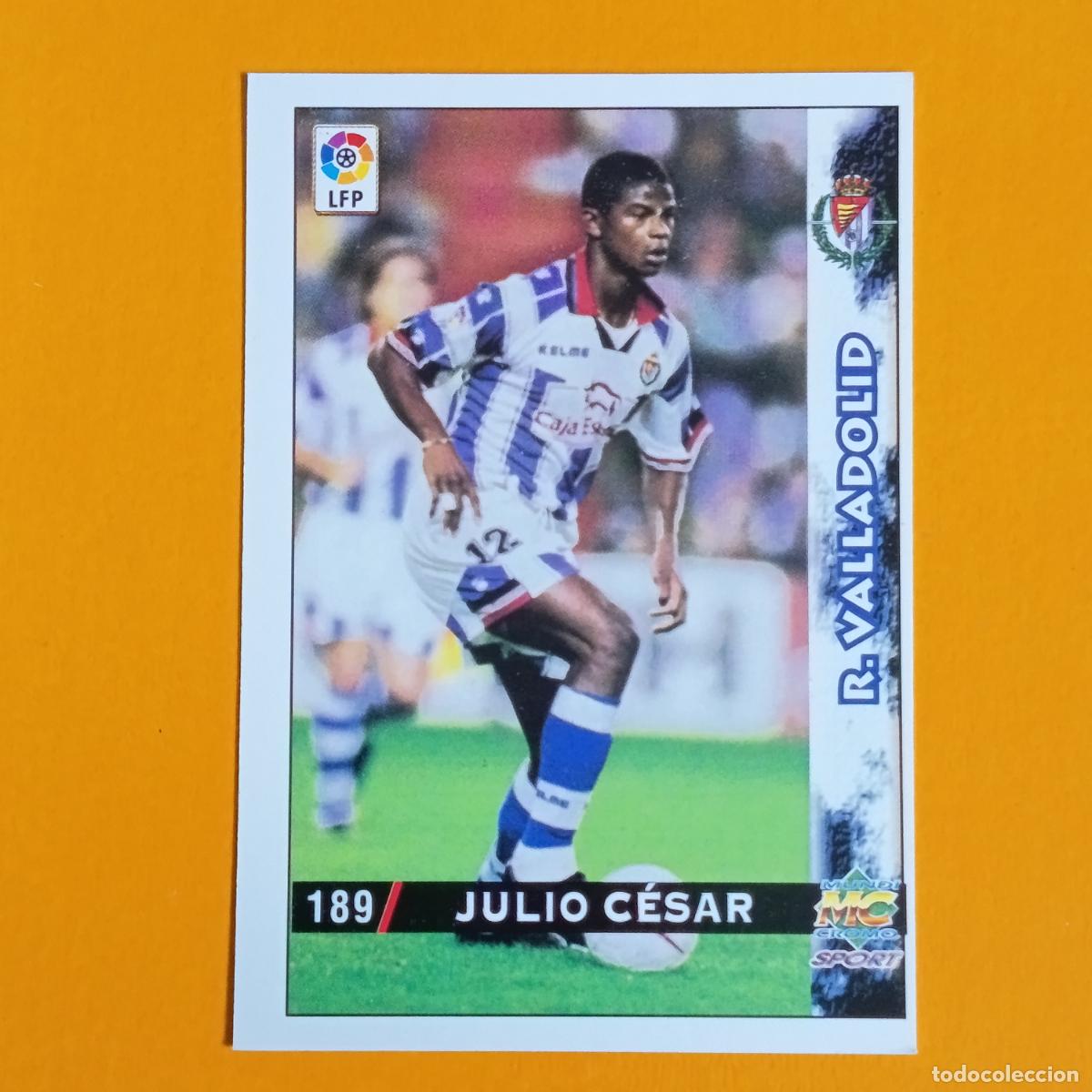 Football Stickers: 189 JULIO C&Eacute;SAR. REAL VALLADOLID. LAS FICHAS DE LA LIGA 98-99. MUNDICROMO