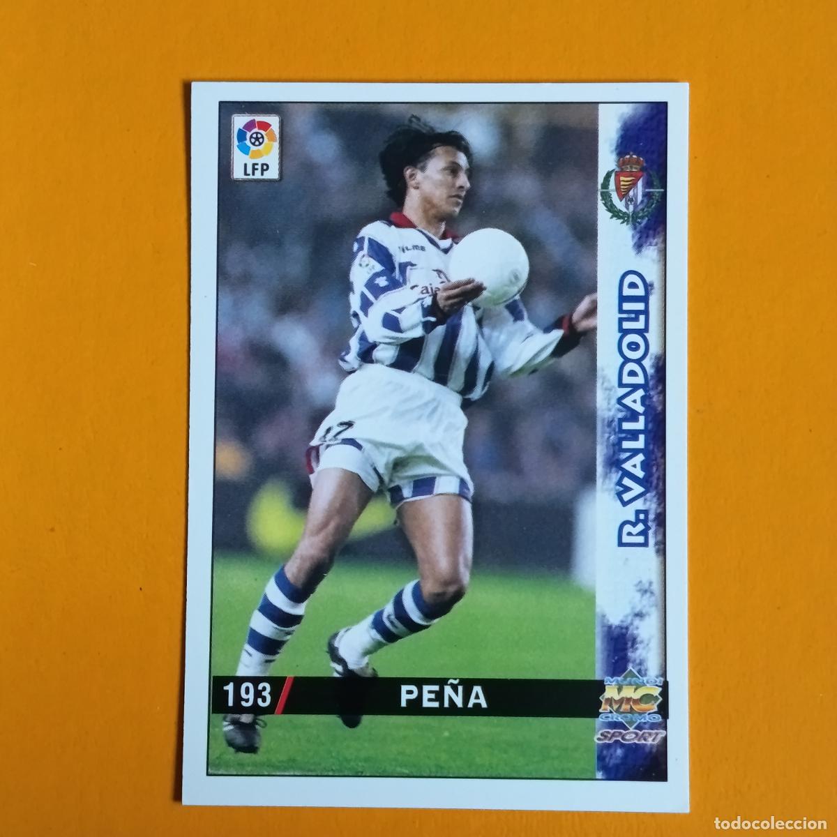 Fu&szlig;ball-Sticker: 193 PE&Ntilde;A. REAL VALLADOLID. LAS FICHAS DE LA LIGA 98-99. MUNDICROMO
