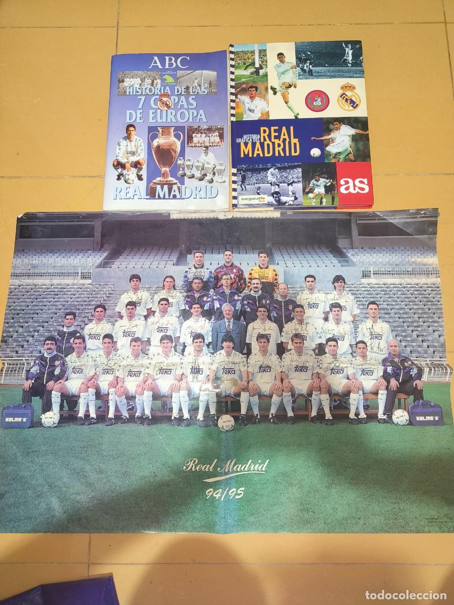 Cromos de F&uacute;tbol: Lote albumes Real Madrid ABC copas de Europa + As Histora Grafica Completos + Poster 94 / 95