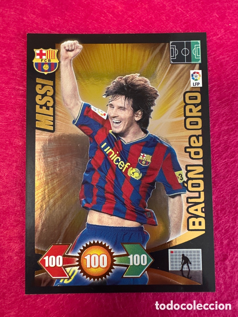 Fu&szlig;ball-Sticker: MESSI (F.C.BARCELONA) BAL&Oacute;N DE ORO ADRENALYN LIGA 2009-2010 09 10 PANINI TRADING CARD