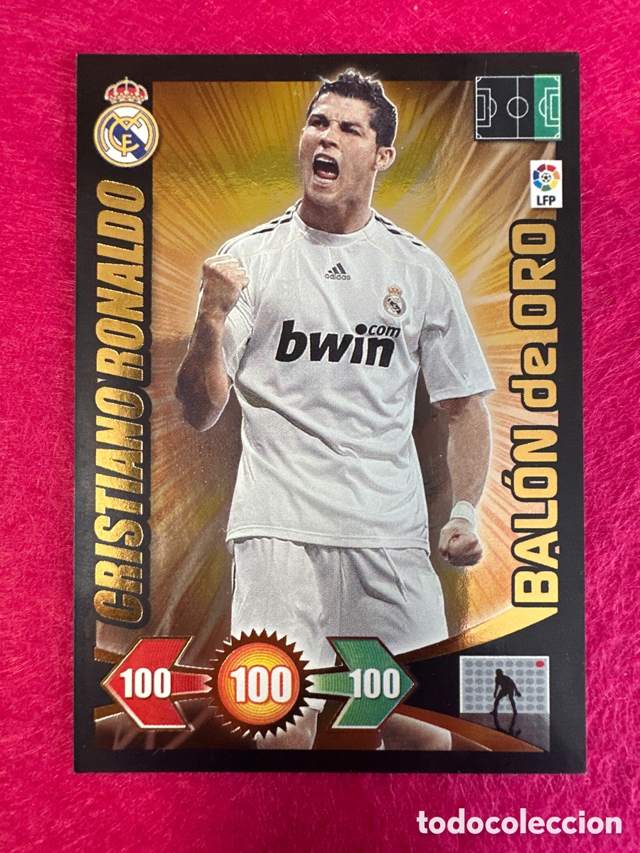 Football Stickers: CRISTIANO RONALDO (R.MADRID) BAL&Oacute;N DE ORO ROOKIE ADRENALYN LIGA 2009-2010 09 10 PANINI TRADING CARD