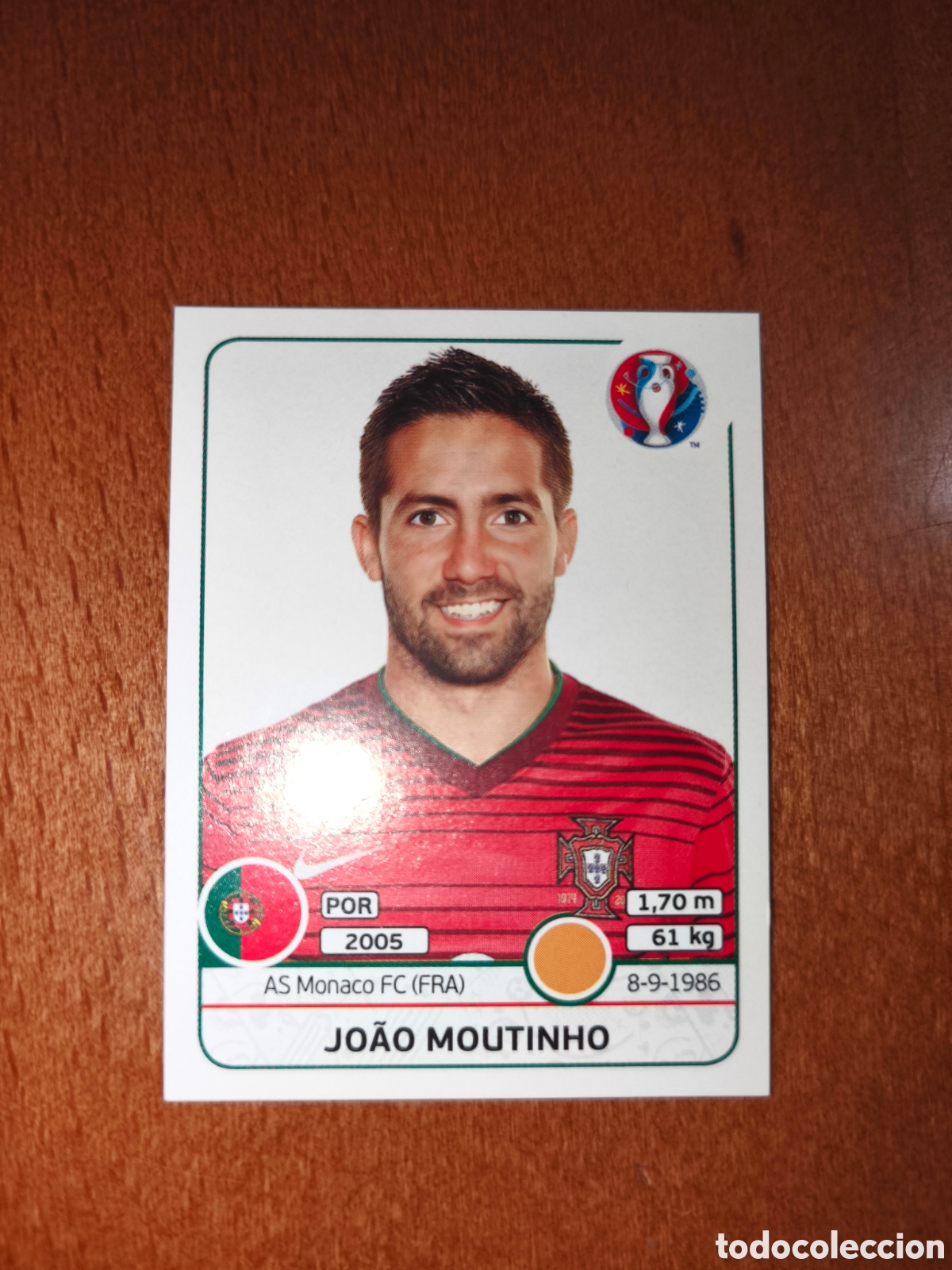 Cromos de F&uacute;tbol: Joao Moutinho n&deg;589 UEFA Euro 2016 Portugal