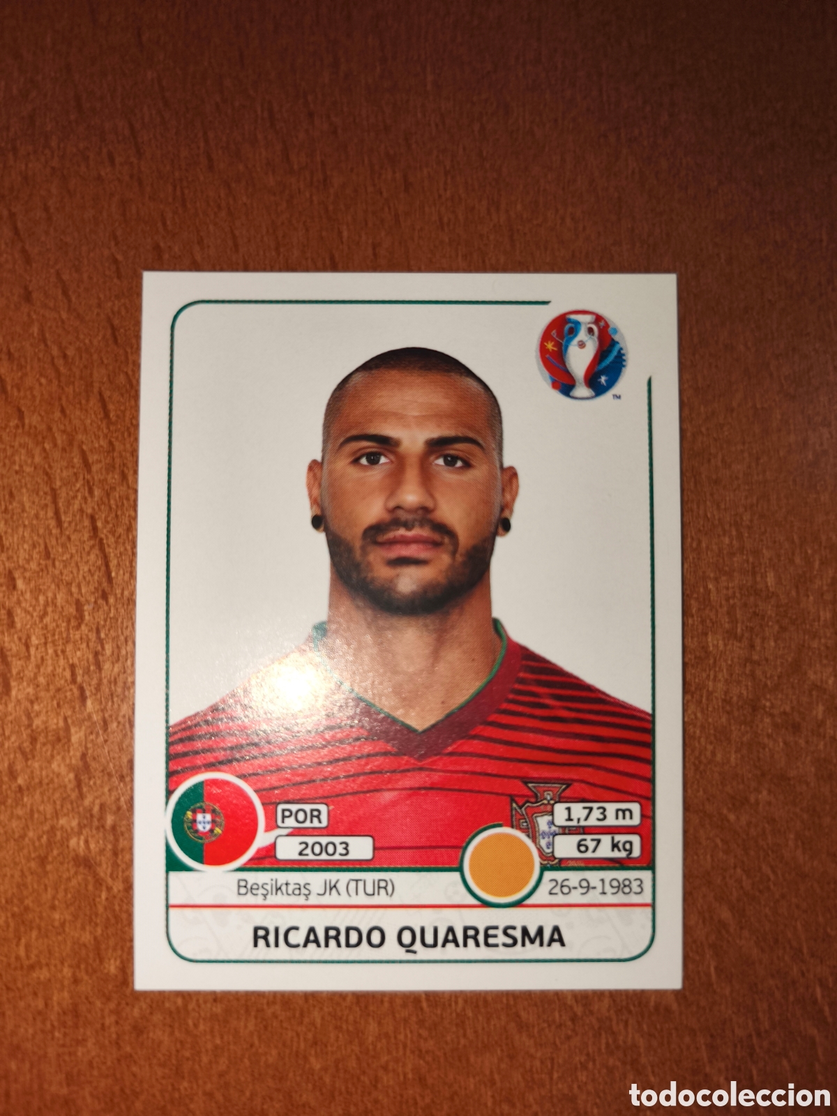 Cromos de F&uacute;tbol: Ricardo Quaresma n&deg;593 UEFA Euro 2016 Portugal