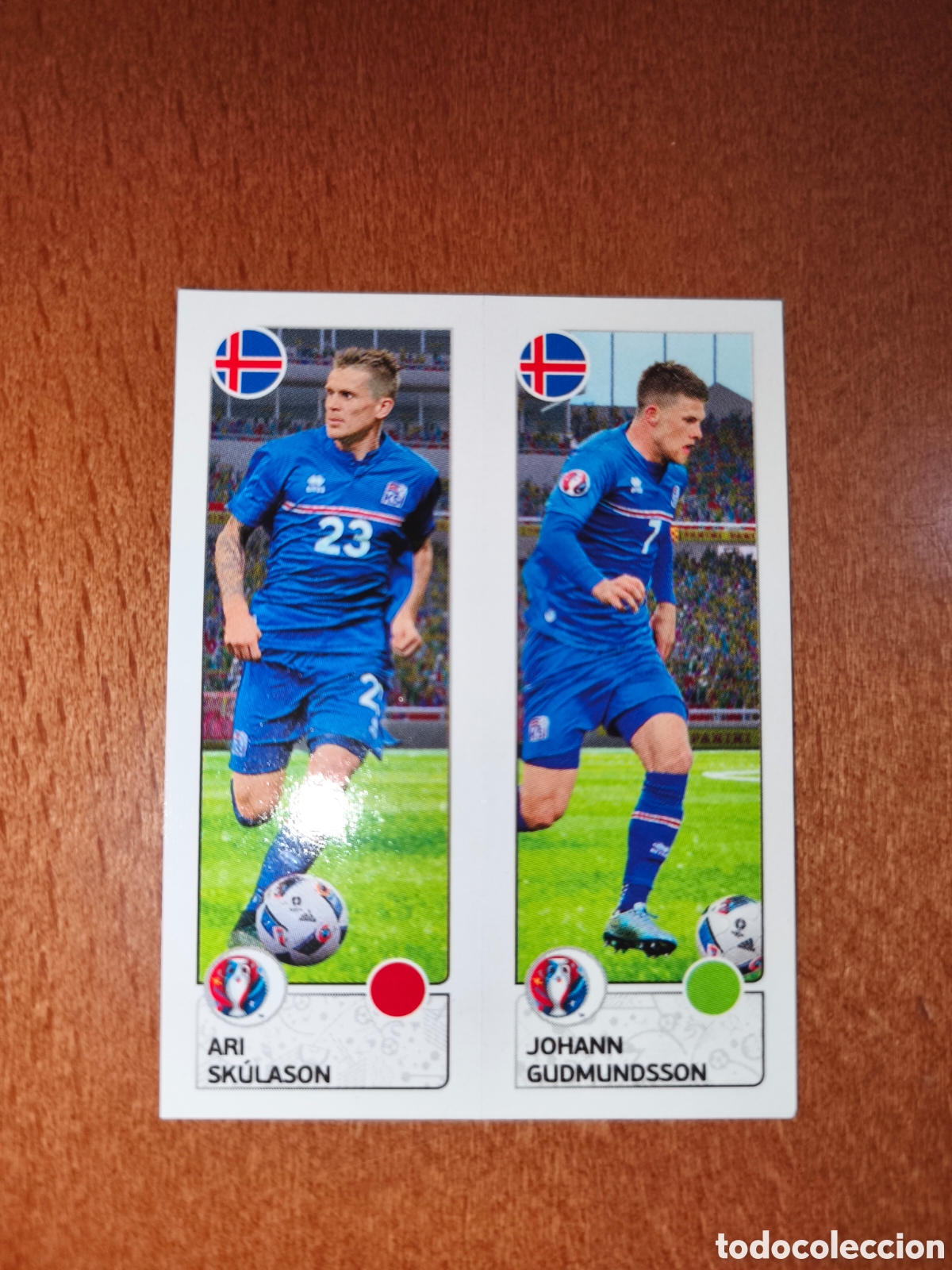 Fu&szlig;ball-Sticker: Ari Skulason/Johann Gudmundsson n&deg;606 UEFA Euro 2016 Islandia