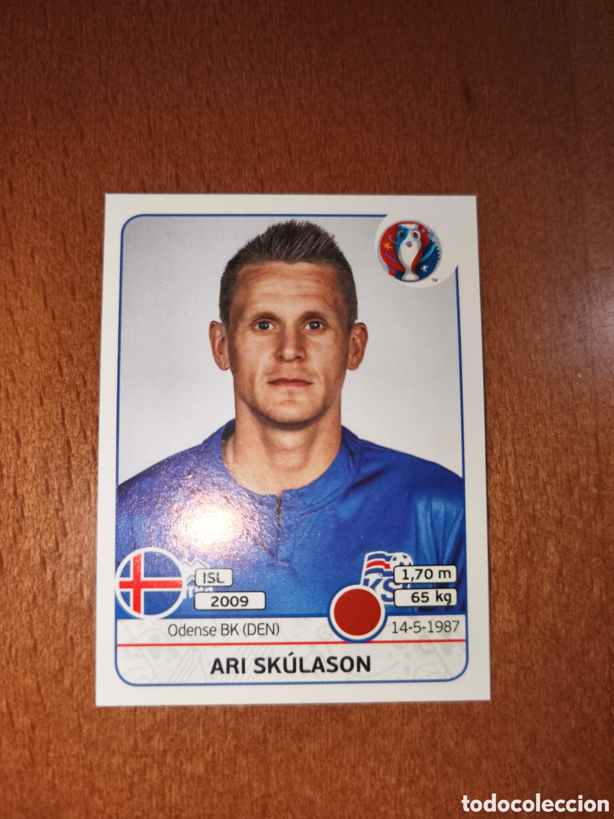 Cromos de F&uacute;tbol: Ari Skulason n&deg;614 UEFA Euro 2016 Islandia