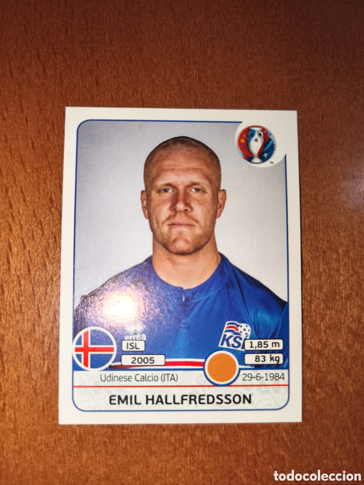 Cromos de F&uacute;tbol: Emil Hallfredsson n&deg;618 UEFA Euro 2016 Islandia