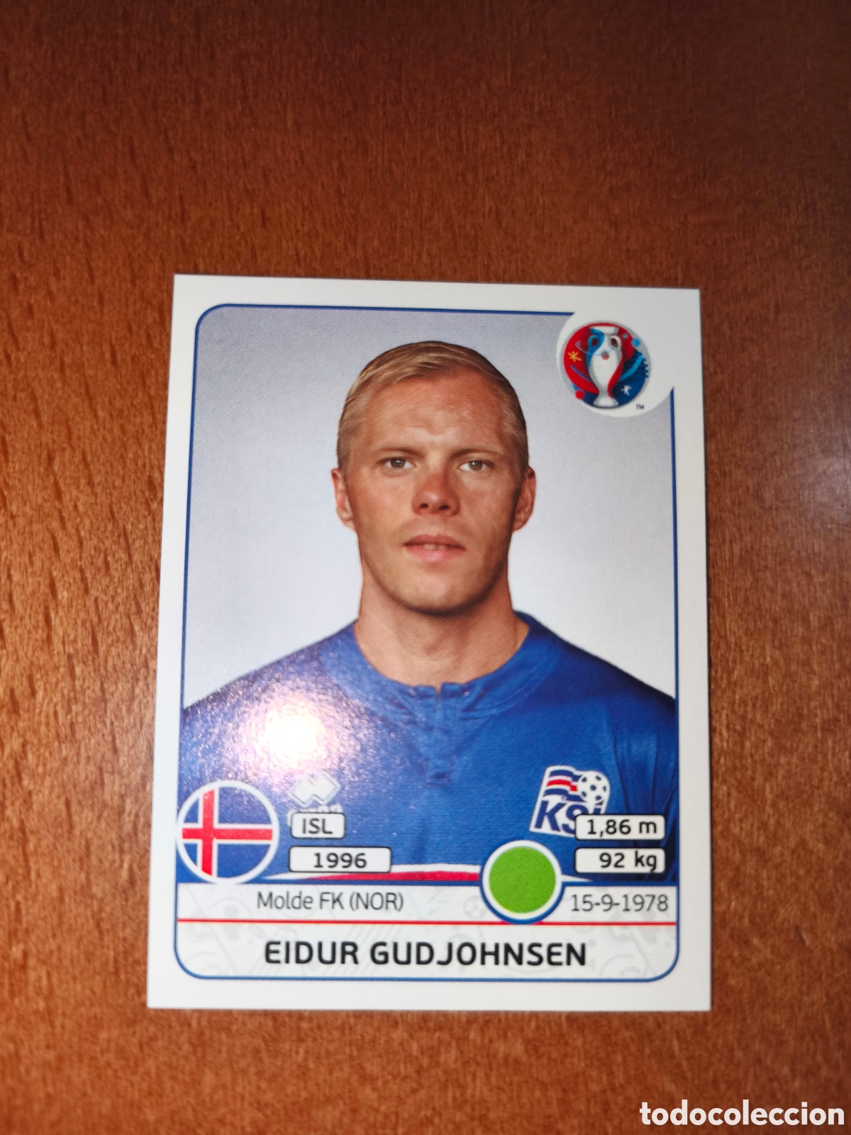 Cromos de F&uacute;tbol: Eidur Gudjohnsen n&deg;628 UEFA Euro 2016 Islandia