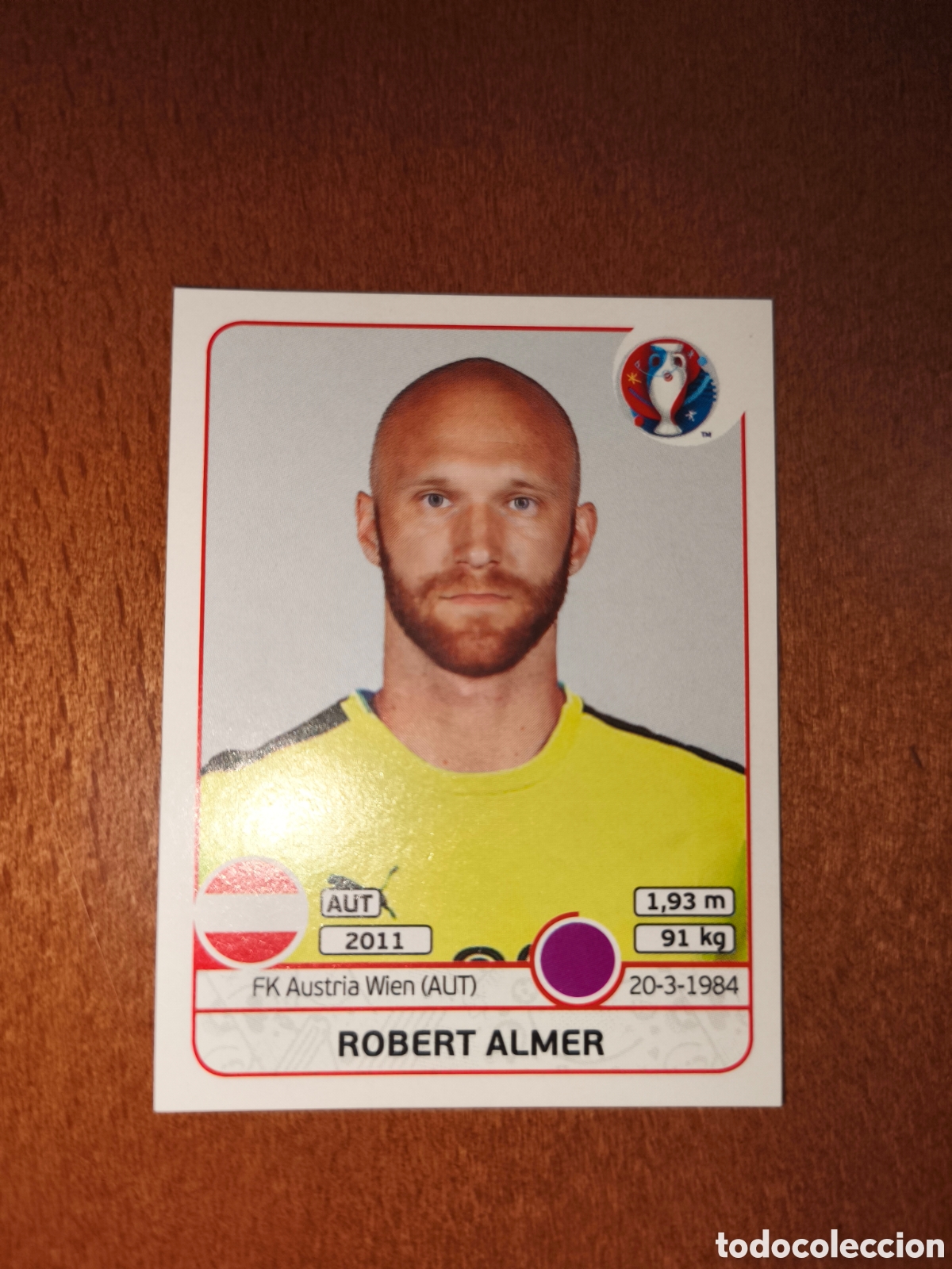 Cromos de F&uacute;tbol: Robert Almer n&deg;629 UEFA Euro 2016 Polonia