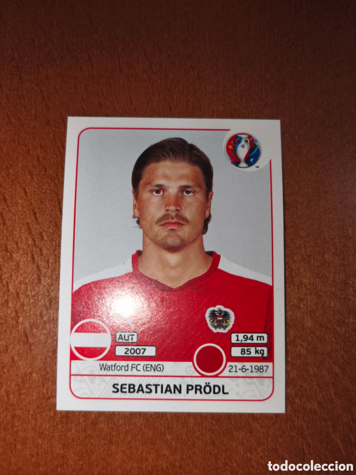 Cromos de F&uacute;tbol: Sebastian Prodl n&deg;632 UEFA Euro 2016 Austria