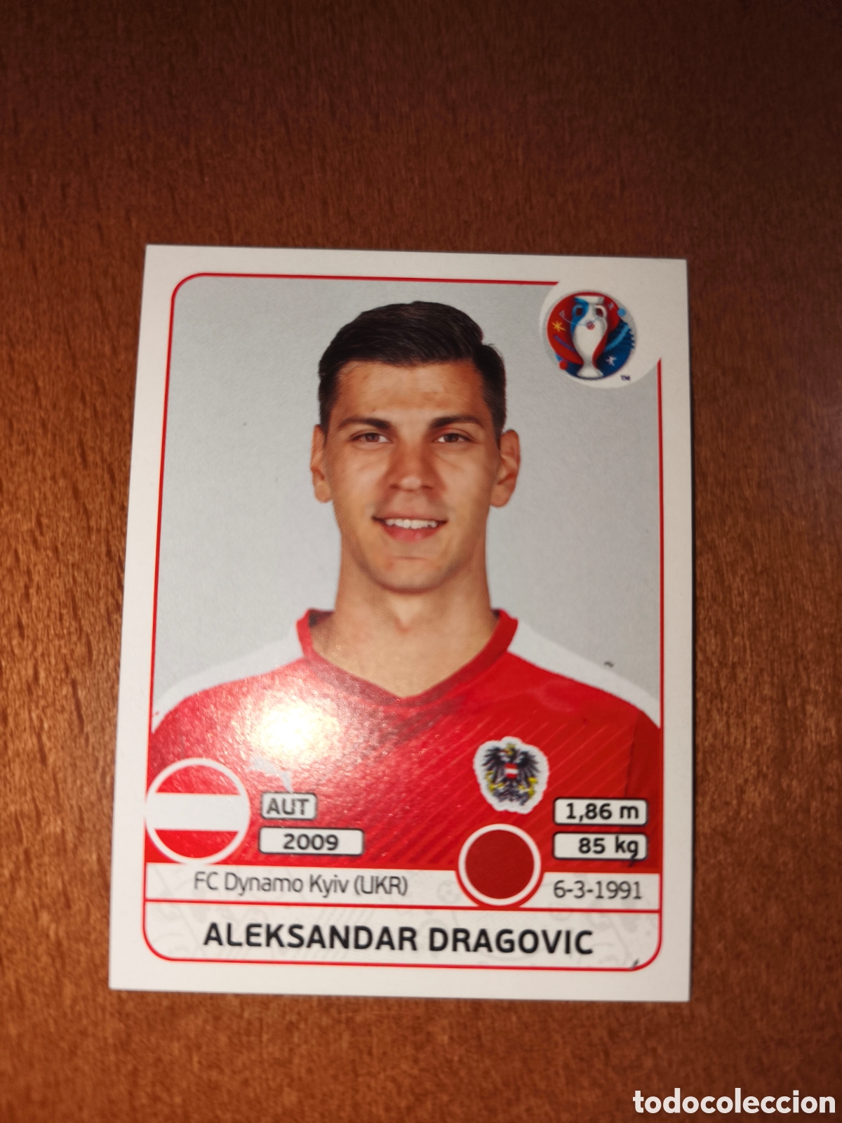 Cromos de F&uacute;tbol: Aleksandar Dragovic n&deg;633 UEFA Euro 2016 Austria