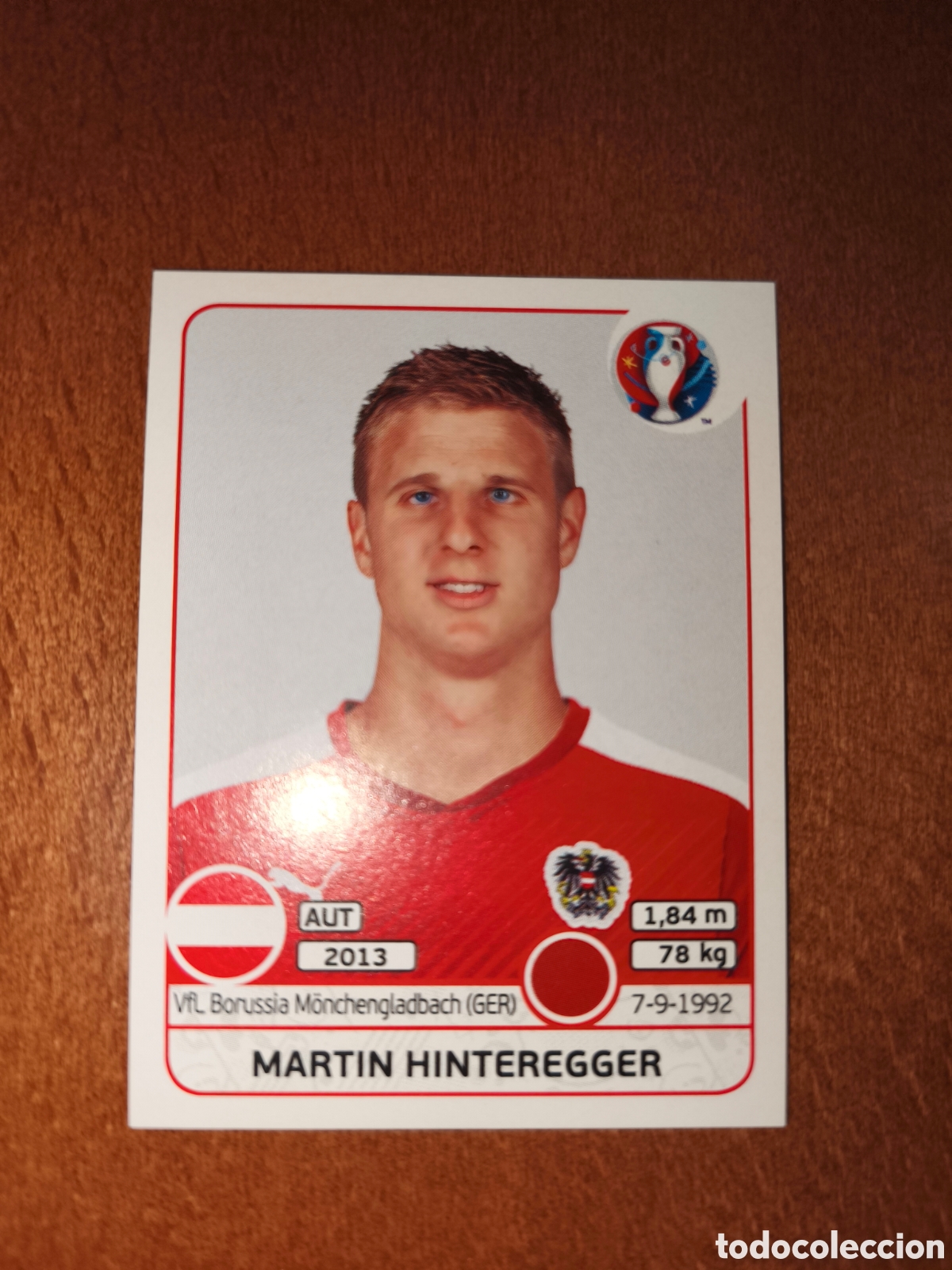 Cromos de F&uacute;tbol: Martin Hinteregger n&deg;634 UEFA Euro 2016 Austria