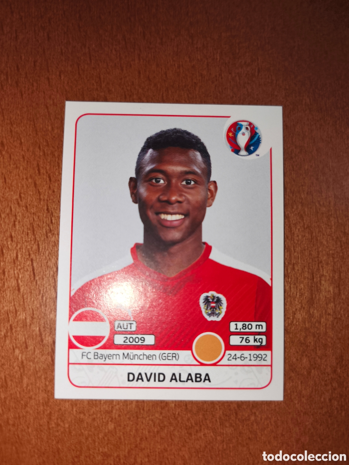 Cromos de F&uacute;tbol: David Alaba n&deg;638 UEFA Euro 2016 Austria
