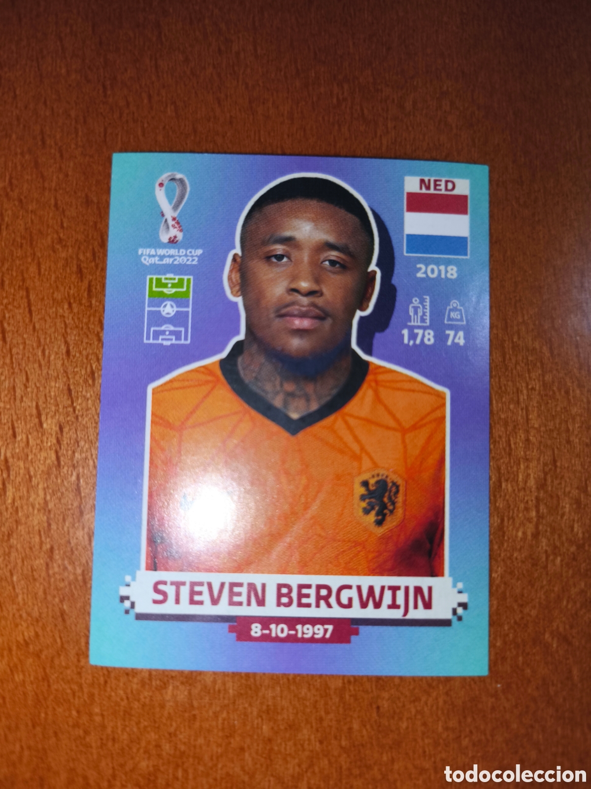 Cromos de F&uacute;tbol: Steven Bergwijn NED 16 Fifa World Cup Qatar 2022 Holanda