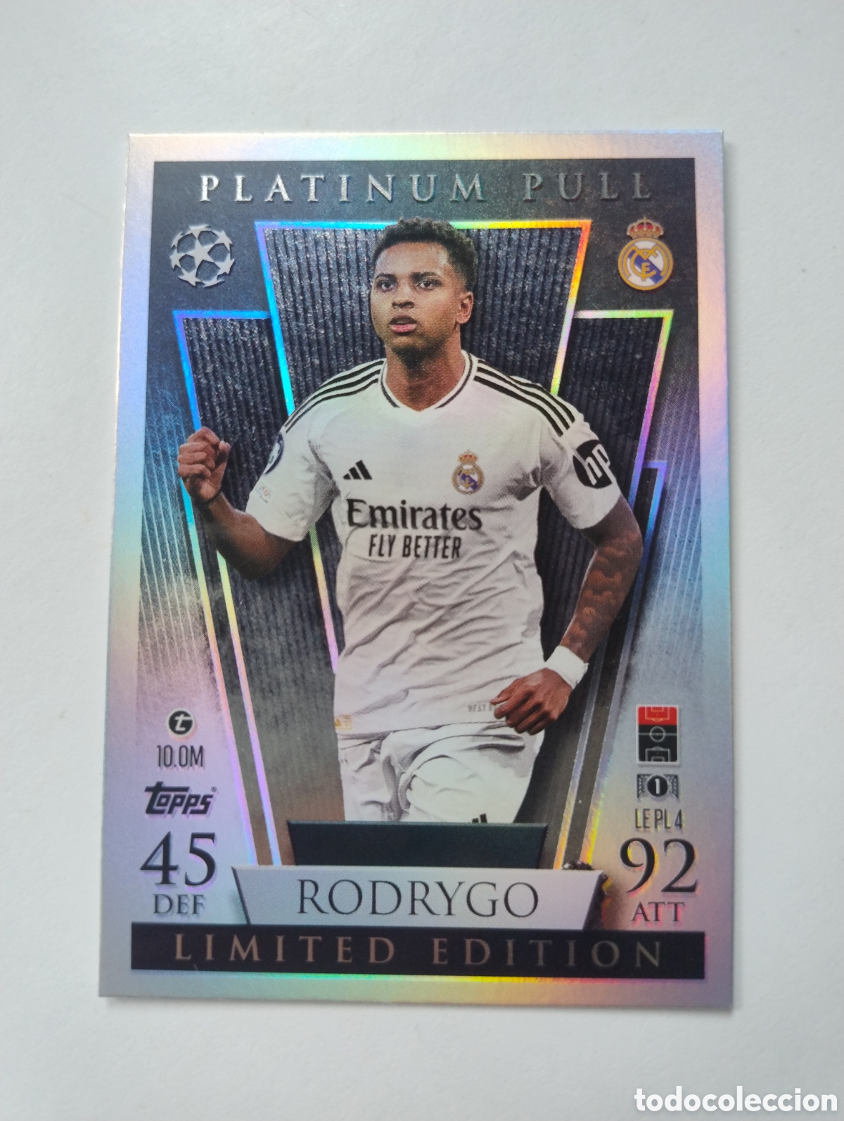 Cromos de F&uacute;tbol: Rodrygo - Real Madrid - Topps Match Attax 2024 - 2025 Platinum Pull Limited Edition