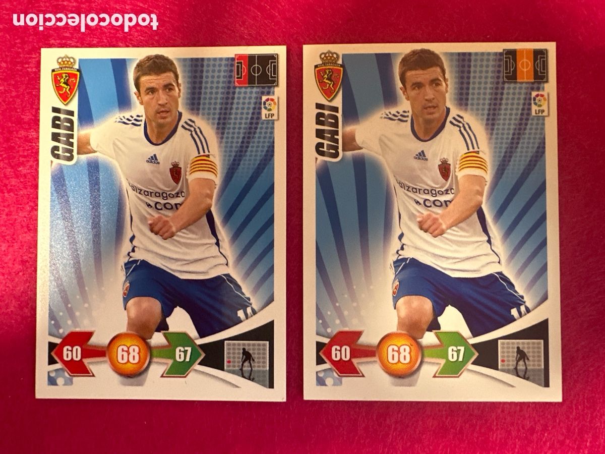 Football Stickers: GABI (R.ZARAGOZA) ERROR Y CORREGIDO ADRENALYN LIGA 2009-2010 09 10 PANINITRADING CARD