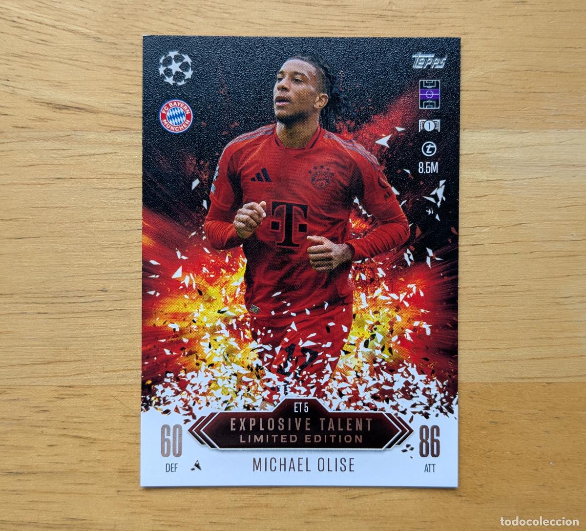 Cartes &agrave; collectionner de Football: TOPPS MATCH ATTAX EXTRA 2024-2025 - MICHAEL OLISE - EXPLOSIVE TALENT LIMITED EDITION - BAYERN MUNICH