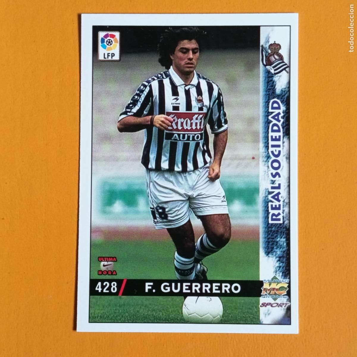 Cromos de F&uacute;tbol: 428 F. GUERRERO. &Uacute;LTIMA HORA. REAL SOCIEDAD. LAS FICHAS DE LA LIGA 98-99. MUNDICROMO