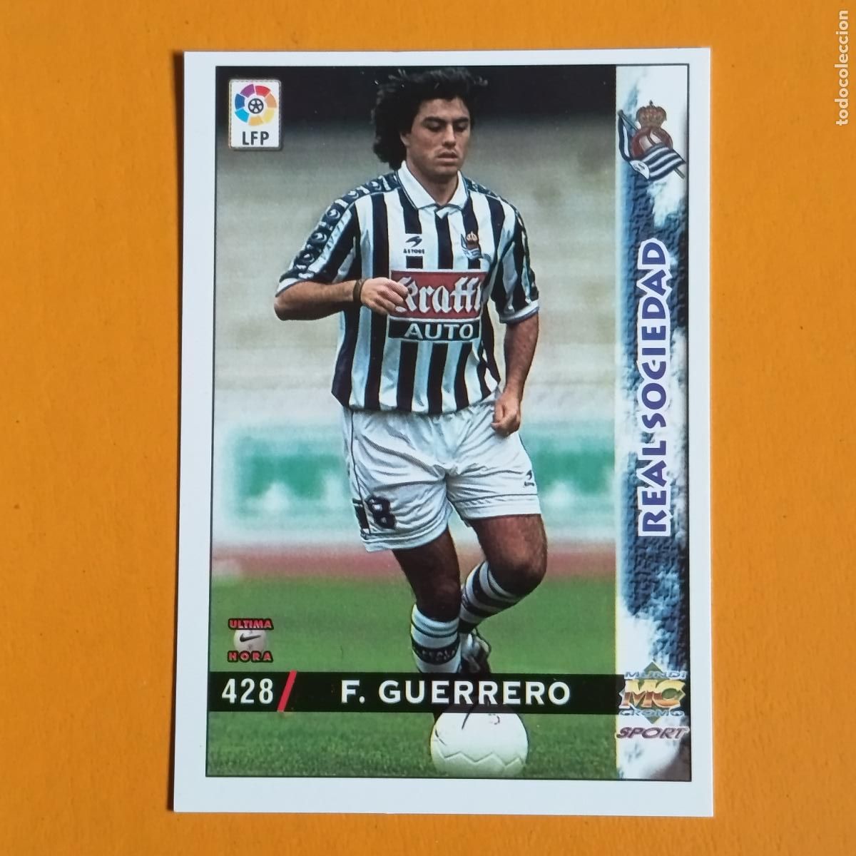 Cromos de F&uacute;tbol: 428 F. GUERRERO. &Uacute;LTIMA HORA. REAL SOCIEDAD. LAS FICHAS DE LA LIGA 98-99. MUNDICROMO