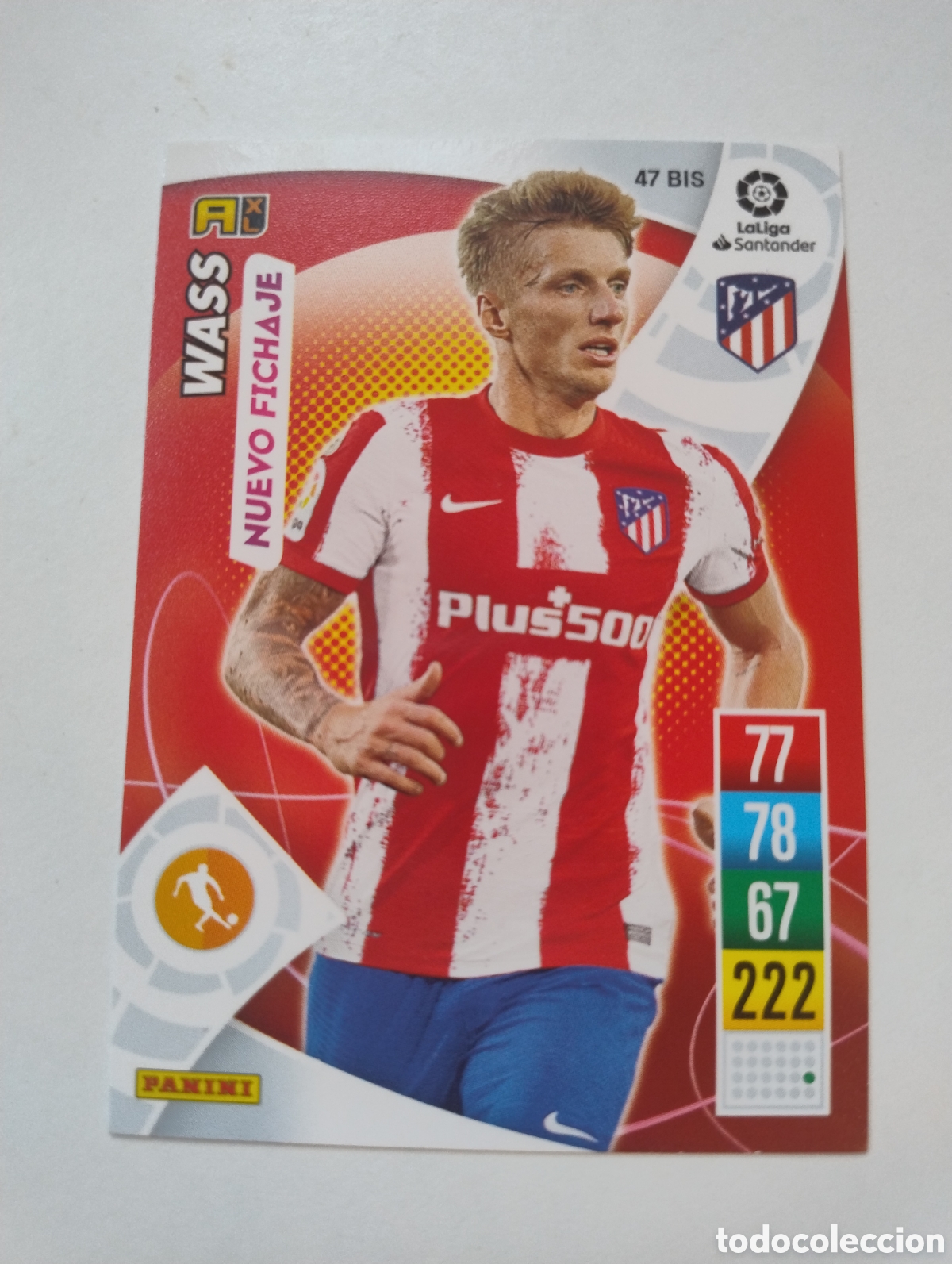 Fu&szlig;ball-Sticker: 47 bis - Wass - Atl&eacute;tico de Madrid - Adrenalyn XL Liga 2021 - 2022 Nuevo Fichaje