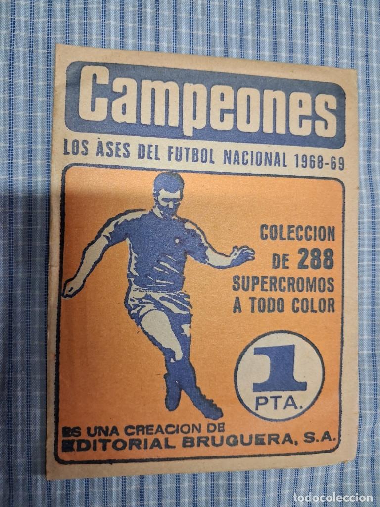 Cartes &agrave; collectionner de Football: Sobre con cromos sin abrir de F&uacute;tbol. Editorial Bruguera Campeones 1968/69. Los Ases del F&uacute;tbol