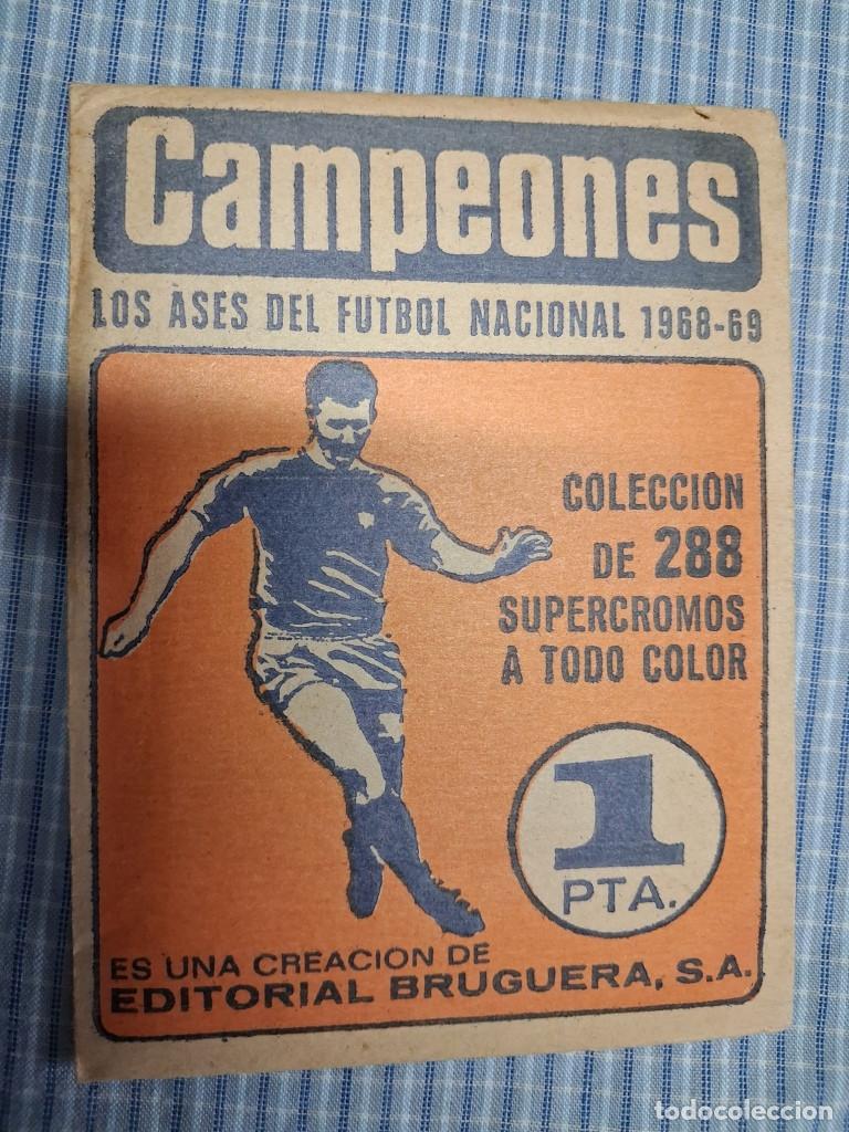 Cartes &agrave; collectionner de Football: Sobre con cromos sin abrir de F&uacute;tbol. Editorial Bruguera Campeones 1968/69. Los Ases del F&uacute;tbol