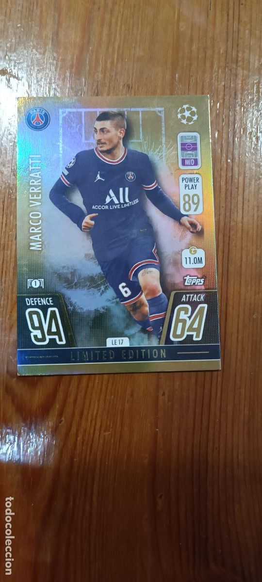 Cartes &agrave; collectionner de Football: MATCH ATTAX CHAMPIONS LEAGUE 2021 2022 LIMITED EDITION - MARCO VERRATTI - LE 17