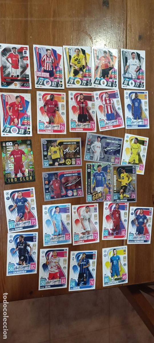 Cromos de F&uacute;tbol: 25 cromos MATCH ATTAX TOPPS OFERTA TEMPORADAS 21/22 - 22/23 - 20/21 ARIAS ESP3