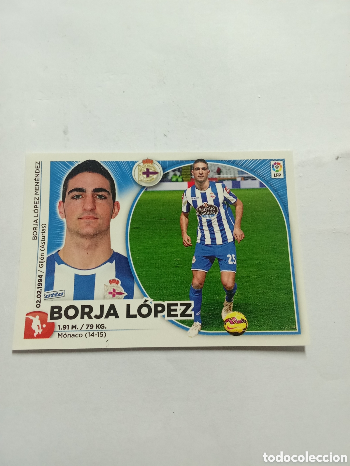 Cromos de F&uacute;tbol: BORJA LOPEZ CORU&Ntilde;A LIGA ESTE 14 15 INVIERNO